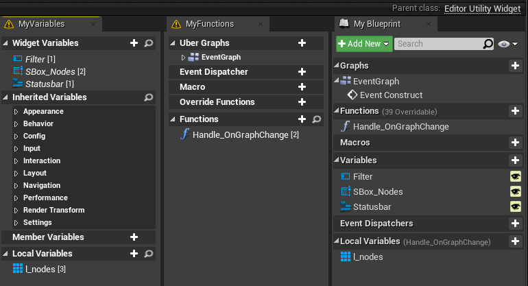 Window to select Editor Widget