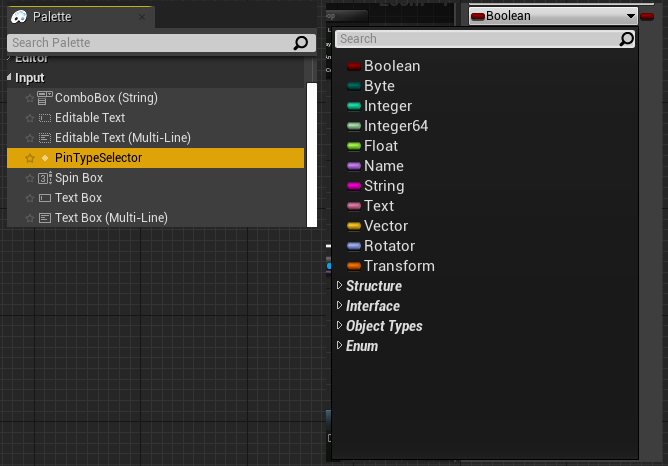 Widget with all pin types